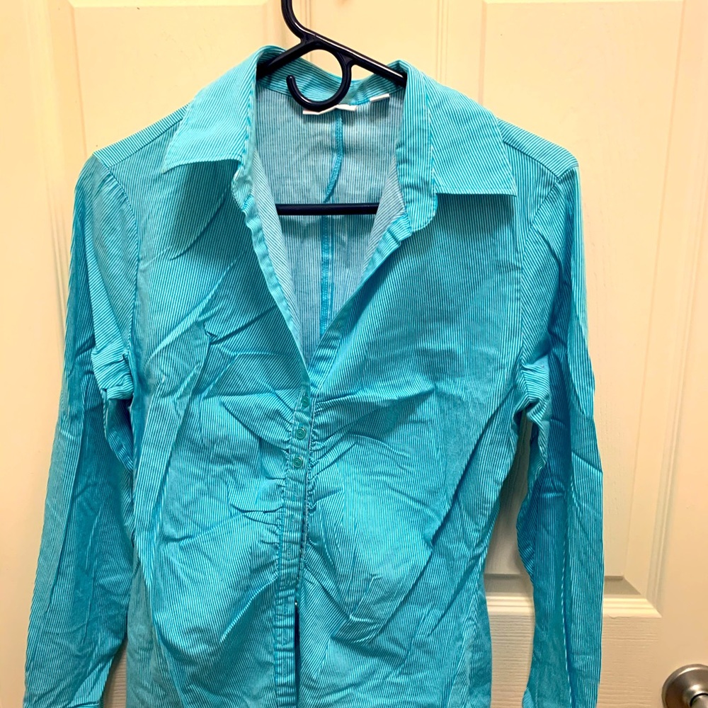 Blue Button Down Dress/Work Shirt!